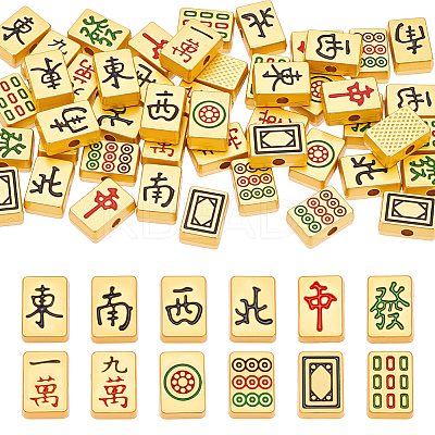 48Pcs 12 Styles Alloy Enamel Beads ENAM-NB0002-27-1