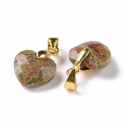 Natural Unakite Pendants G-C023-07E-1