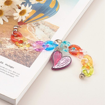 Acrylic Curb Chain Phone Case Chain HJEW-JM00504-02-1