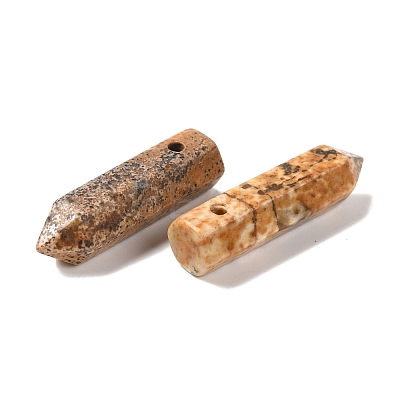 Natural Picture Jasper Pointed Pendants G-D460-01D-1