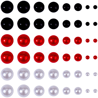 1 Box Half Round Resin & ABS Imitation Pearl Cabochons DIY-CP0012-96A-1