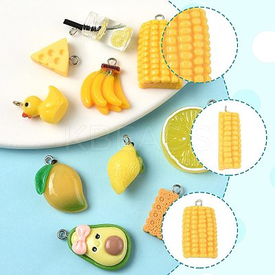 10Pcs 10 Styles Glass & Resin Bottle Pendants CRES-FS0001-26-1