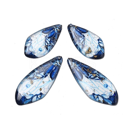 4Pcs Transparent Epoxy Resin Butterfly Wings Pendants RESI-C057-06C-1