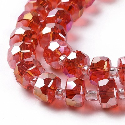 Transparent Electroplate Glass Beads Strands GLAA-E036-01D-1