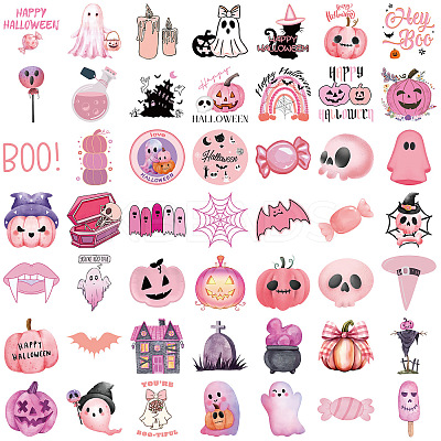 Halloween 50Pcs PVC Adhesive Waterproof Stickers Self-Adhesive Stickers LS-PW-WGE8137-01-1