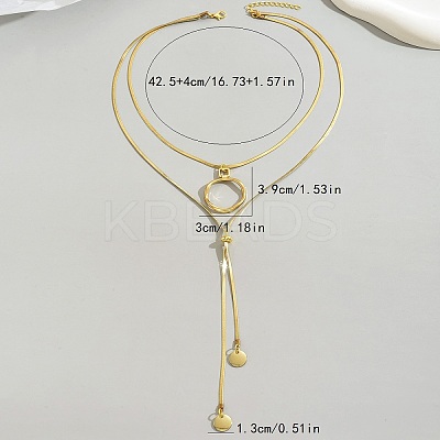 Stainless Steel Disc Tassel Double Layered Adjustable Slider Women's Necklaces SJ4314-1
