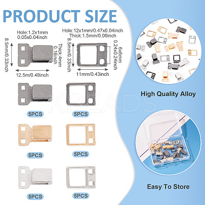 15Pcs 3 Colors Alloy Clasps FIND-TA0006-56-1