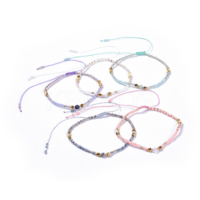 Adjustable Nylon Thread Braided Beads Bracelets BJEW-JB04379-1