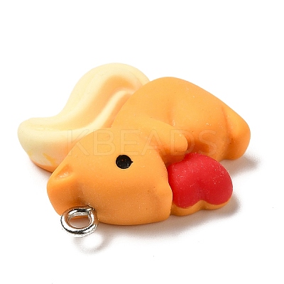 Autumn Theme Opaque Resin Pendants RESI-L038-03P-03-1