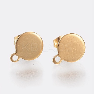 Ion Plating(IP) 304 Stainless Steel Stud Earring Findings X-STAS-K184-02-01G-1