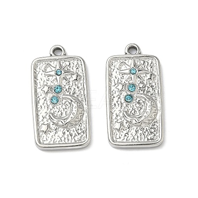 304 Stainless Steel Rhinestone Pendants STAS-L308-02A-P-1