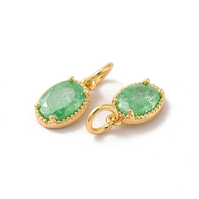 Real 18K Gold Plated Brass Micro Pave Cubic Zirconia Pendants KK-M243-07G-04-1