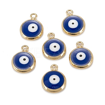 Brass Enamel Charms KK-C223-16G-03-1
