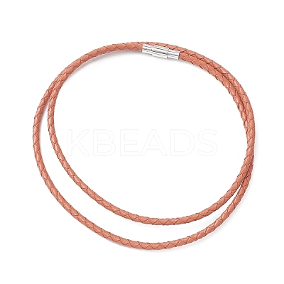 3MM Punk Rock Round Braided Leather Cord Necklaces NJEW-JN05861-02-1