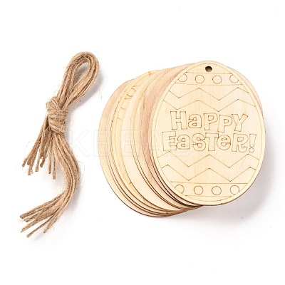 DIY Egg Shape Handmade Hollow Out Graffiti Wood WOOD-G007-02A-1