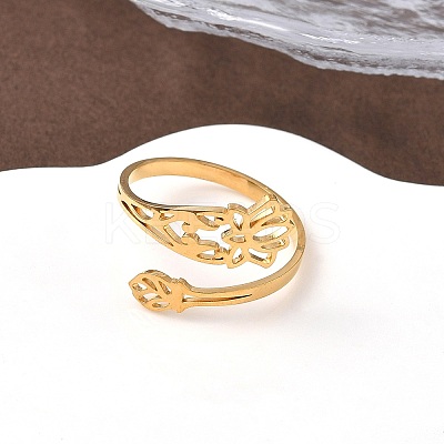 304 Stainless Steel Cuff Rings for Women LS-RJEW-F195-01G-1