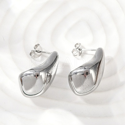 304 Stainless Steel Teardrop Stud Earrings for Women EJEW-S272-03P-1