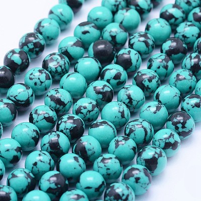 Synthetic Turquoise Beads Strands G-F531-6mm-J01-1
