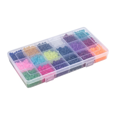 18 Colors Transparent Glass Beads FGLA-X0001-04A-8mm-1