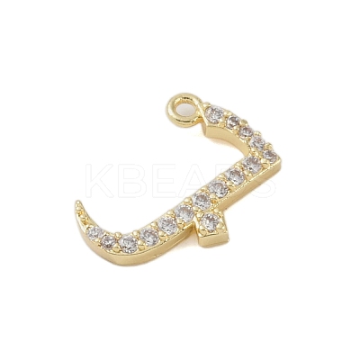 Rack Plating Brass Micro Pave Clear Cubic Zirconia Pendants KK-A224-03G-G-1