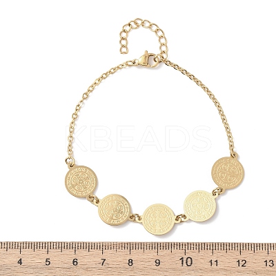 Religion 304 Stainless Steel Link Bracelets for Women BJEW-F524-03G-1
