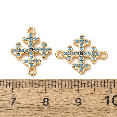 Brass Micro Pave Synthetic Turquoise Connector Charms GG-CBAE681-21G-1
