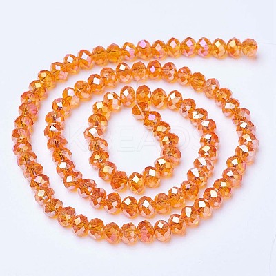 Electroplate Glass Beads Strands X-EGLA-A034-T6mm-B16-1