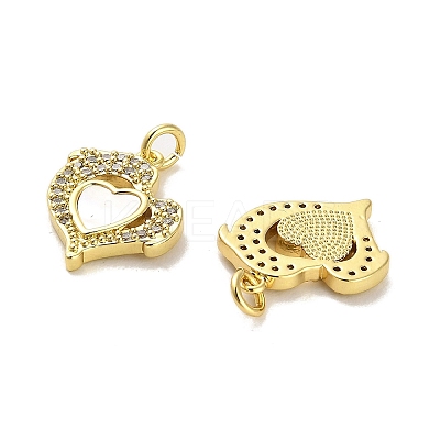 Brass Micro Pave Clear Cubic Zirconia Pendants KK-K365-04A-G-1