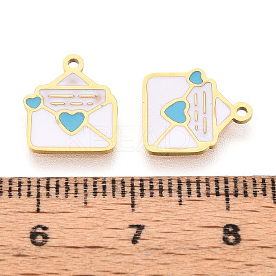 304 Stainless Steel Enamel Charms STAS-T065-54G-01-1