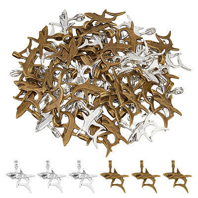 60Pcs 2 Colors Tibetan Style Alloy Pendants TIBEP-DC0001-26-1