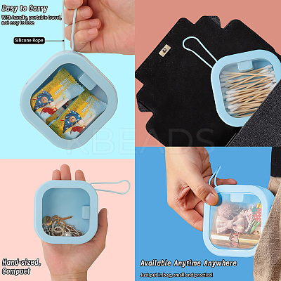 4Pcs 4 Colors Multifunctional Plastic Pocket-Sized Push Switch Organizers Case CON-SP0001-09-1