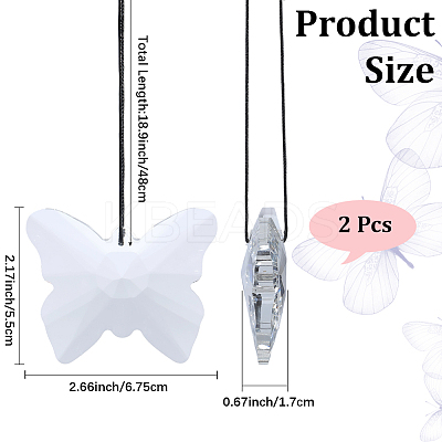Butterfly Glass Hanging Suncatchers HJEW-WH20019-10B-1