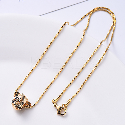 PVD Vacuum Plating 304 Stainless Steel Boston Link Chain Necklace NJEW-S420-006A-G-1