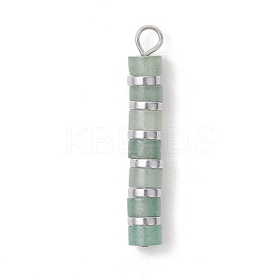 7Pcs 7 Styles Mixed Gemstone Disc Heishi Beaded Pendants PALLOY-JF04150-1