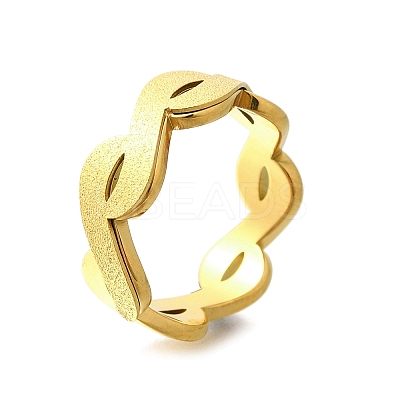 Textured Infinity 304 Stainless Steel Finger Ring for Women RJEW-L126-07B-G-1