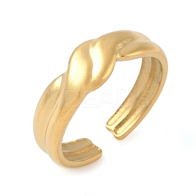 304 Stainless Steel Open Cuff Rings for Women LS-RJEW-U060-01L-G-1