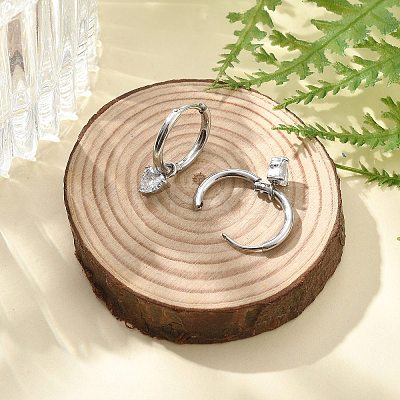 304 Stainless Steel Micro Pave Cubic Zirconia Hoop Earrings STAS-R004-03P-02-1