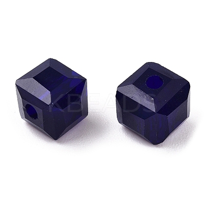 Opaque Color Faceted Glass Beads GLAA-E047-02B-1