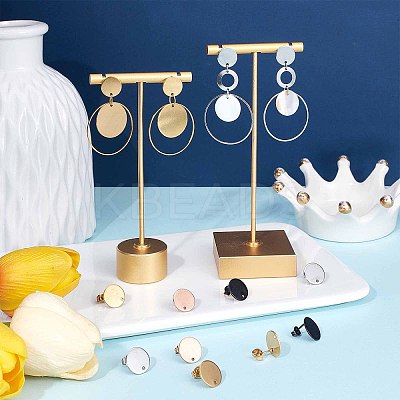 32Pcs 4 Colors 304 Stainless Steel Stud Earring Findings STAS-SC0004-33-1