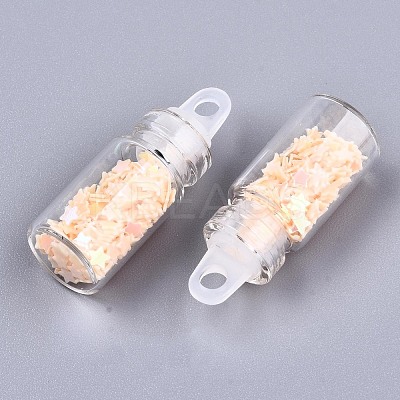 Glass Wishing Bottle Pendant Decorations X-GGLA-S036-05-1