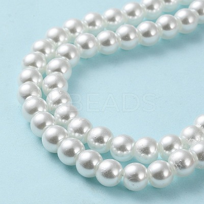 Baking Paint Pearlized Glass Pearl Round Bead Strands HY-Q003-6mm-01-1