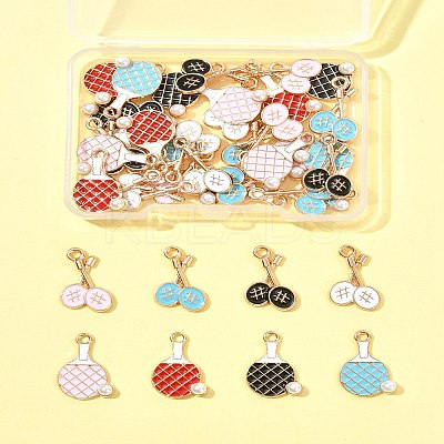 40Pcs 8 Styles Alloy Enamel Pendants ENAM-FS0002-54-1