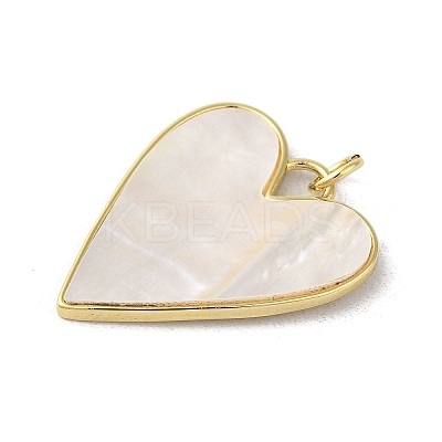 Rack Plating Brass Pave Shell Pendants X-KK-C052-07G-1