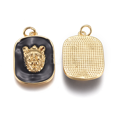 Brass Enamel Pendants KK-D159-01G-C-1