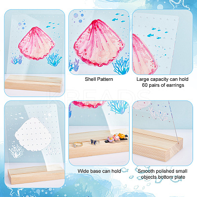 Transparent Acrylic Earring Displays NDIS-WH0015-01C-1