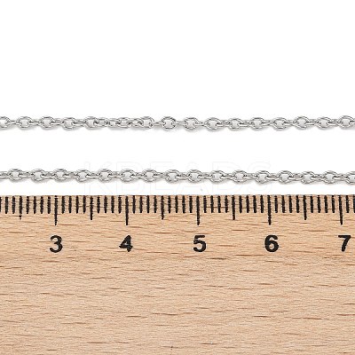 Non-Tarnish Classic Plain 304 Stainless Steel Mens Womens Cable Chain Necklace Making STAS-P045-01P-A-1