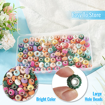 100Pcs 10 Colors AB Color Resin Rose Flower European Beads RESI-TA0003-89-1