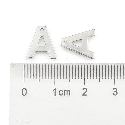 Tarnish Resistant 304 Stainless Steel Alphabet Charms STAS-O073-01-1