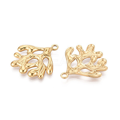 304 Stainless Steel Imitation Coral Pendants STAS-T069-42G-1