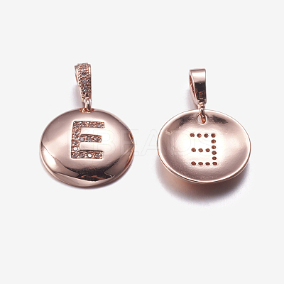Brass Pendants KK-K194-E-RG-RS-1
